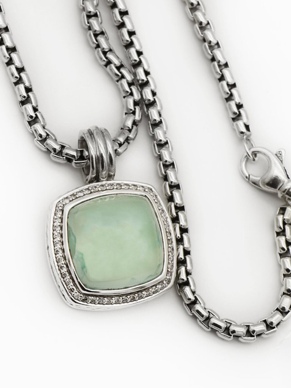 David Yurman 925 Albion Chalcedony & Diamond Pendant Necklace